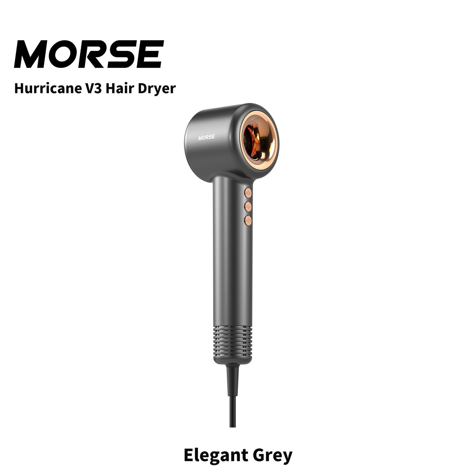 Morse Hurricane V3 Hair Dryer Styling Exclusive Set (Elegant Grey) - Image 7