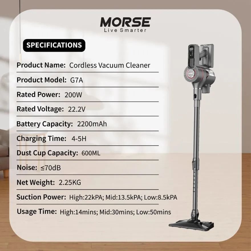 【 Out Of Stock 】Morse Cordless Vacuum G7a - Image 13